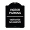 Signmission Bilingual Reserved Parking Visitor Parking Visitantes Solamente Alum Sign, 24" x 18", BW-1824-24300 A-DES-BW-1824-24300 - alternate 1
